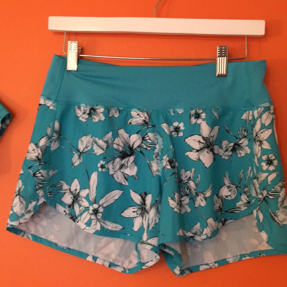 Reel Legends Teal Floral Rash Guard Swim Set XS/S 2/4 2 Piece Athletic Swimsuit - Picture 8 of 17